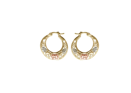 Three Tone Plated | Plain Hoop Earrings